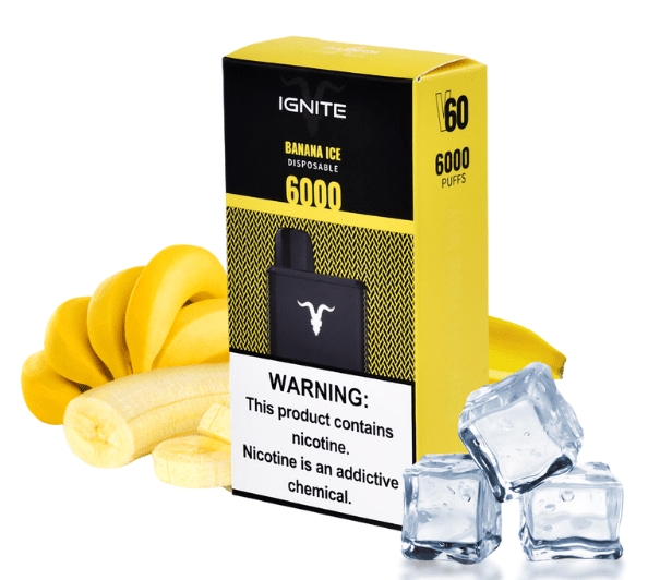 IGNITE V60 6000 Puffs Vape: Bananų Ledas – Arktiškas Skonio Šokas Jūsų Delne
